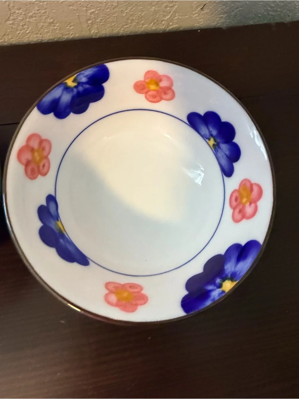 Set of 2 small Blue Floral Ceramic Bowls